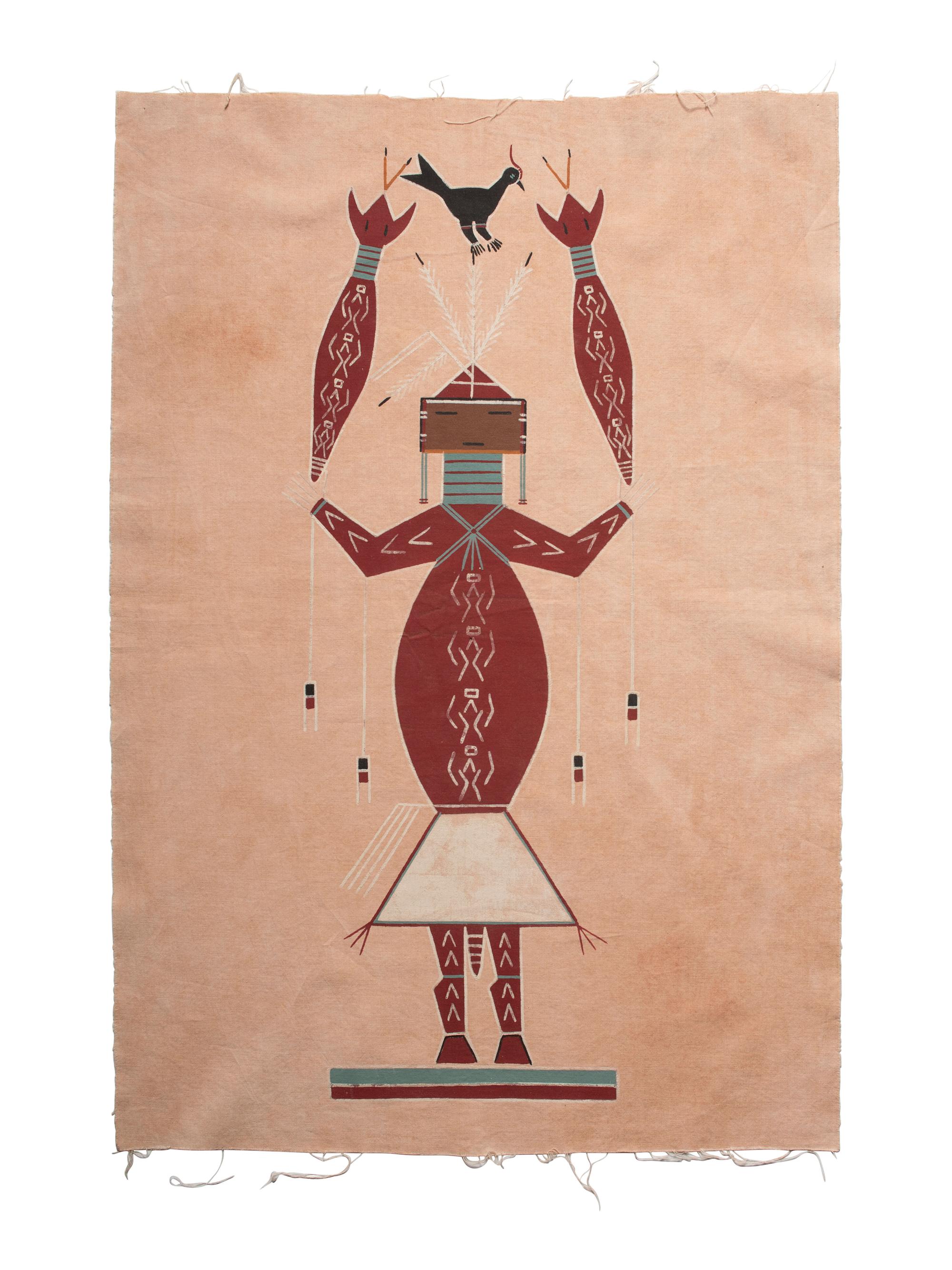 Memory Aide, Figure in Headdress with Bird