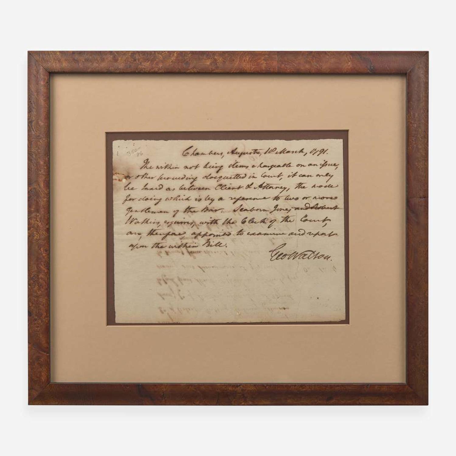 [Declaration of Independence] [Georgia] Walton, George Autograph Document, signed