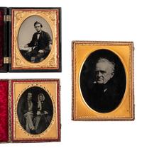 [EARLY PHOTOGRAPHY]. 9 quarter and half plate images, incl. a portrait of Ogden Edwards (1781-1862)