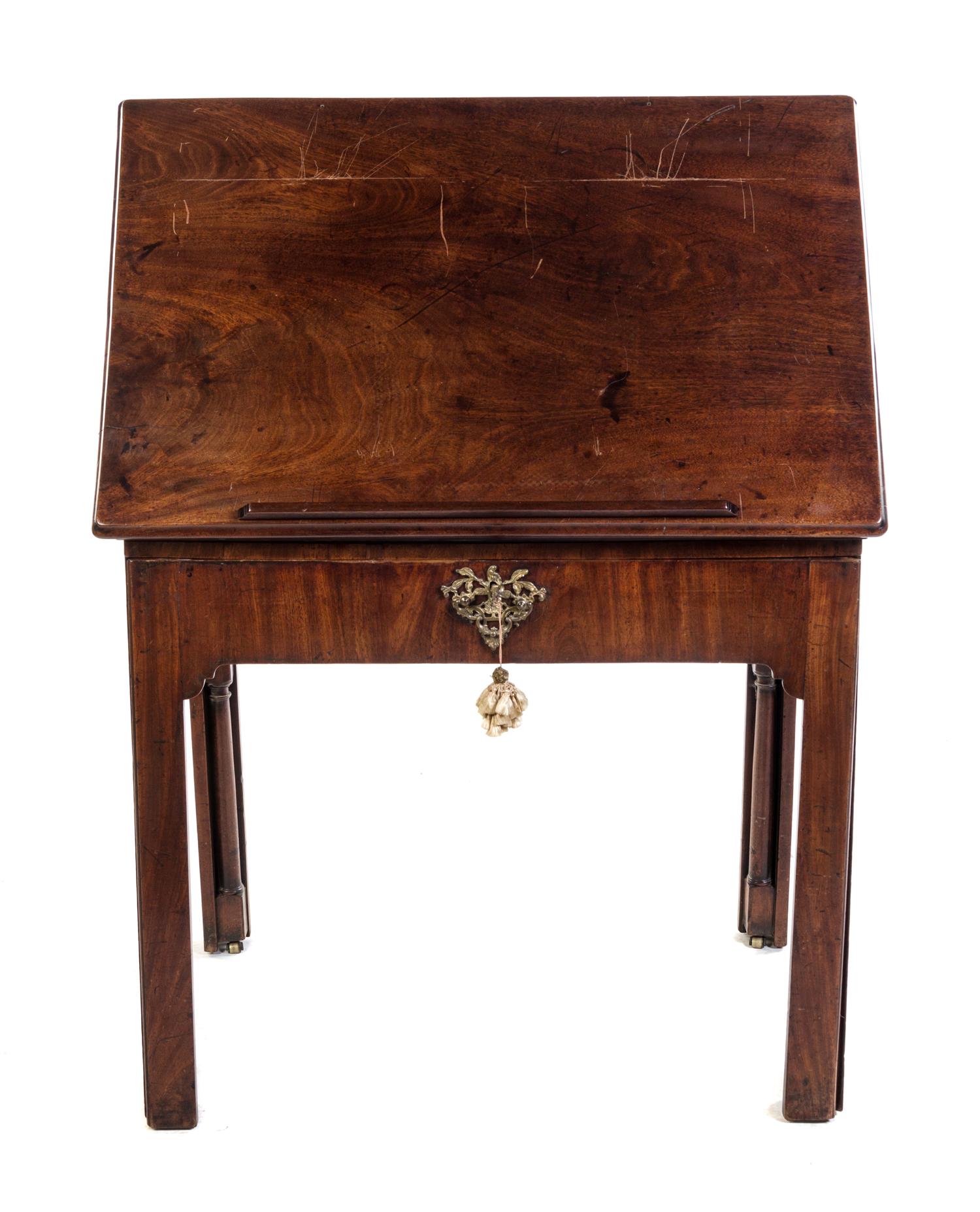 A George III Mahogany Architect's Desk Height 31 x width 35 1/2 x depth 23 inches. — LATE 18TH CENTURY