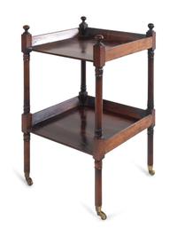 A Near Pair of Regency Style Mahogany End Tables