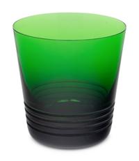 A Set of Fifteen Hermès Attelage Green Glass Tumblers