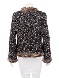 Oscar de la Renta Beaded Jacket Trimmed in Fur