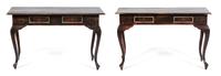A Pair of Mizner Style Painted Console Tables Height 29 x width 44 x depth 17 inches. — 20TH CENTURY