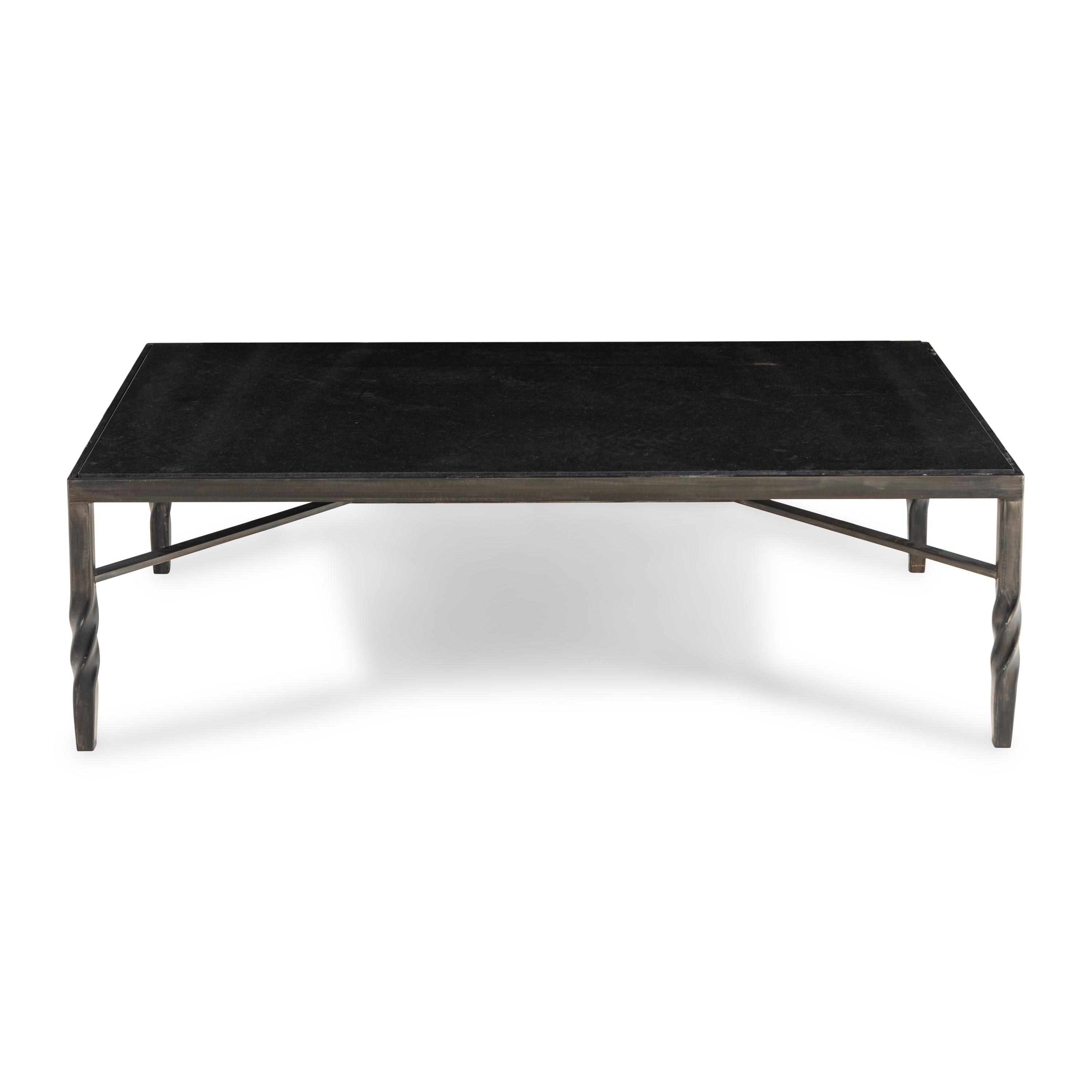 A Steel and Granite Coffee Table