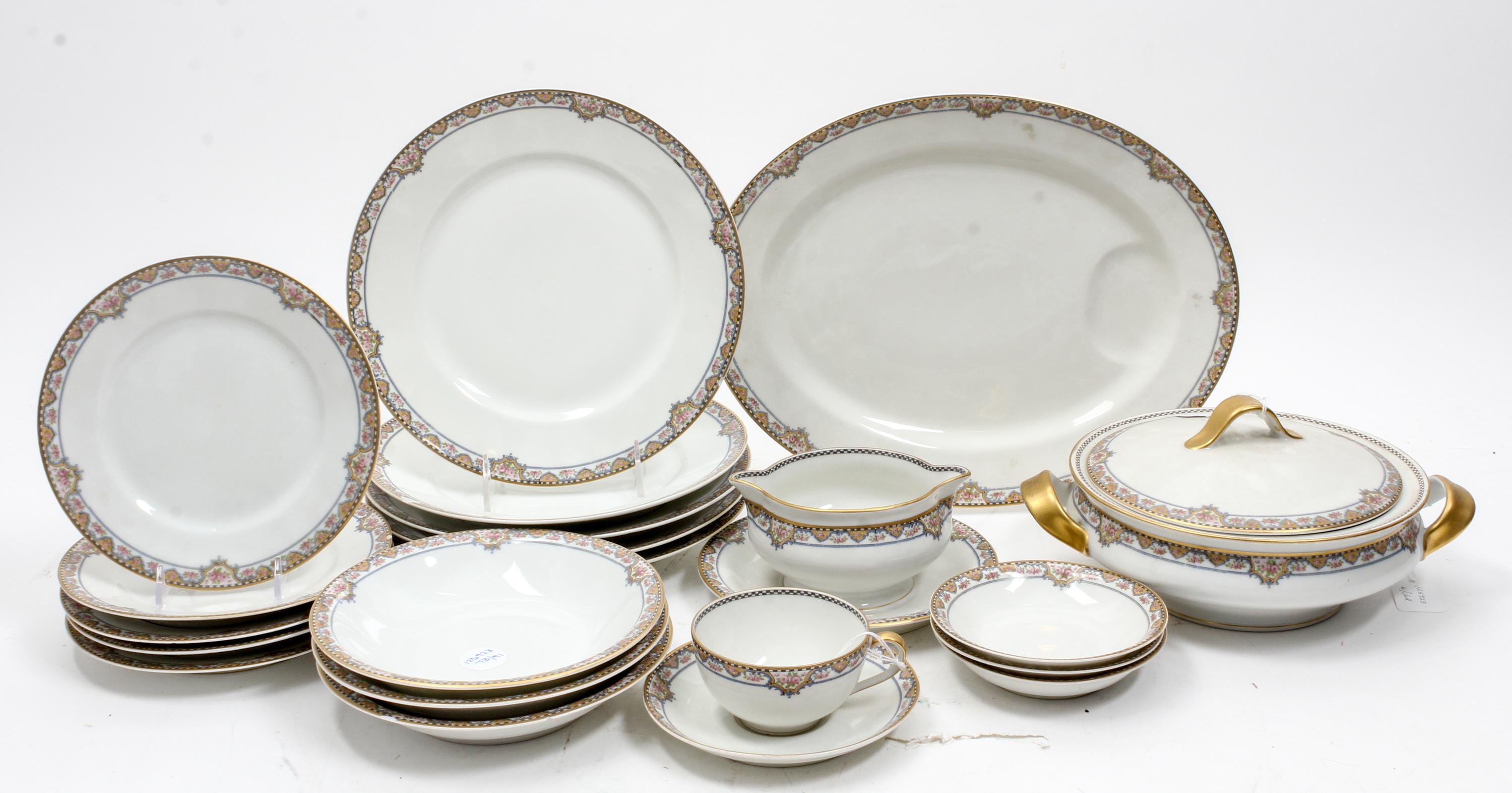 A Limoges Partial Dinner Service Diameter of dinner plate 9 3/4 inches. — 20TH CENTURY