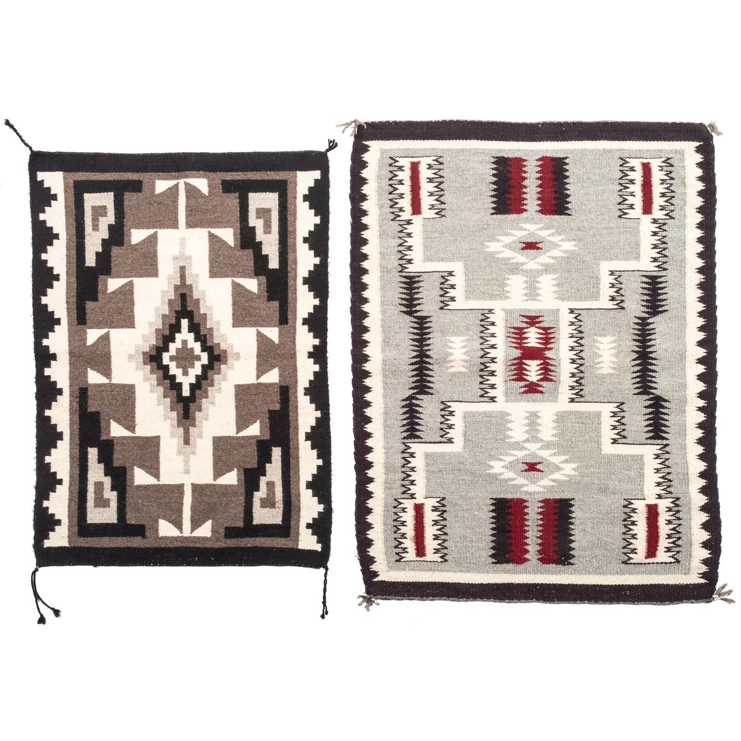 Navajo Two Grey Hills and Storm Pattern Samplers / Rugs