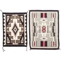 Navajo Two Grey Hills and Storm Pattern Samplers / Rugs