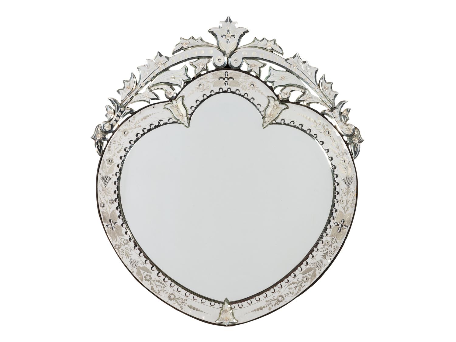 A Venetian Etched Glass Mirror