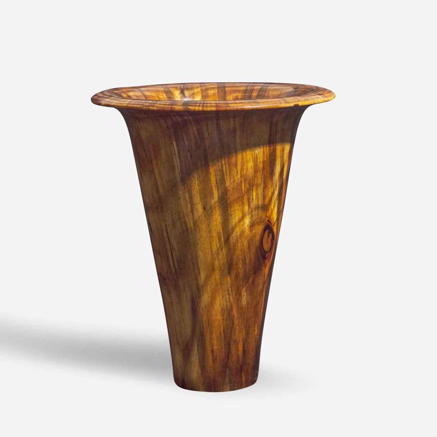 Philip Moulthrop (American, b. 1947) Streaked Georgia Pine Flared Vase, USA, circa 1990s