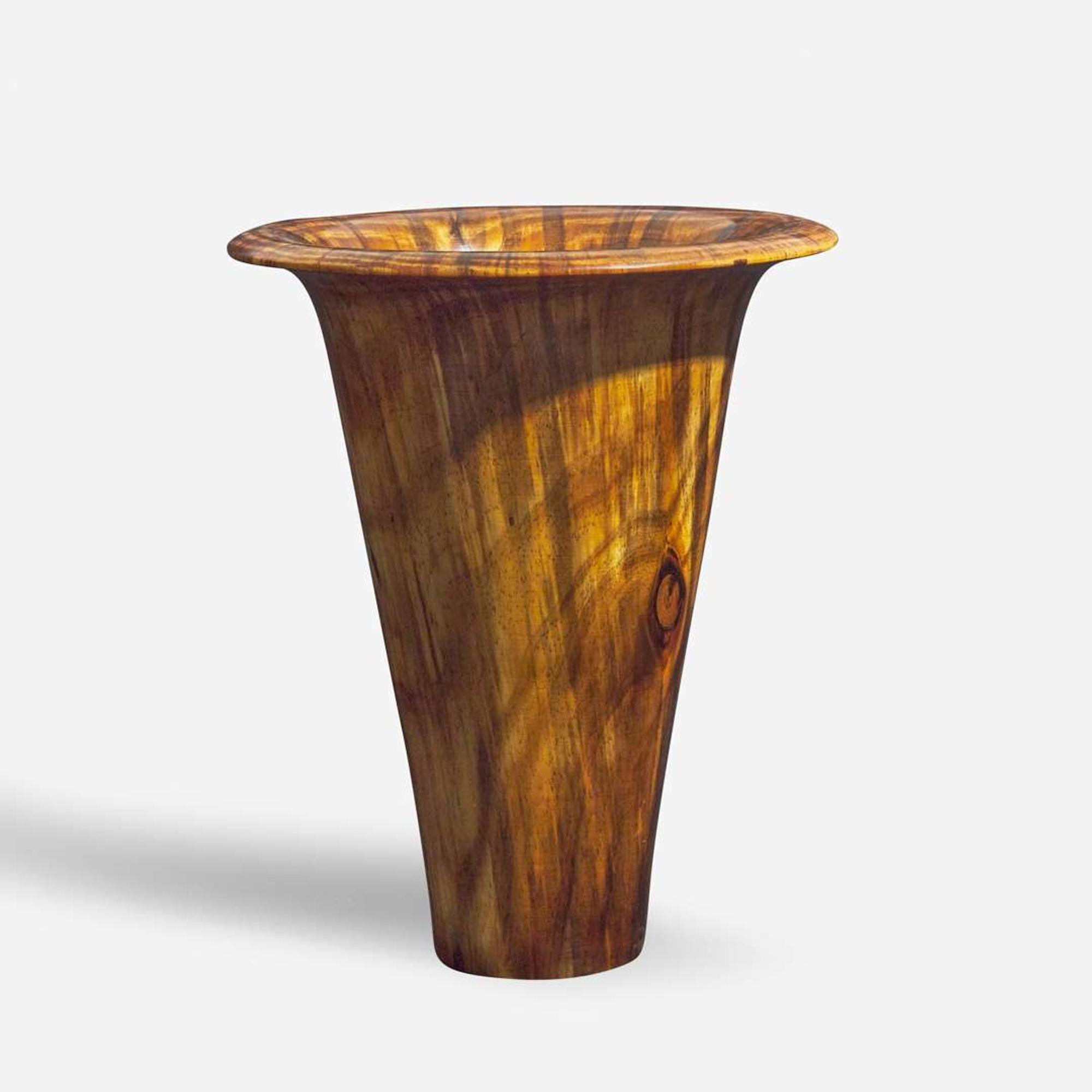 Philip Moulthrop (American, b. 1947) Streaked Georgia Pine Flared Vase, USA, circa 1990s