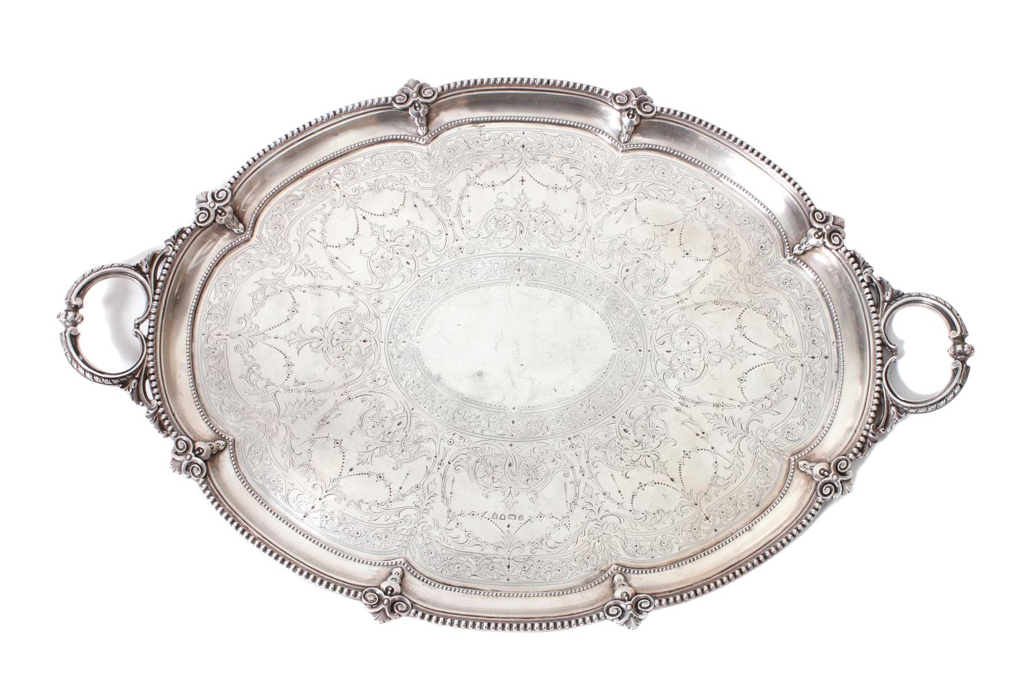 A Victorian Silver Tray, Fenton Brothers, London, 1886,