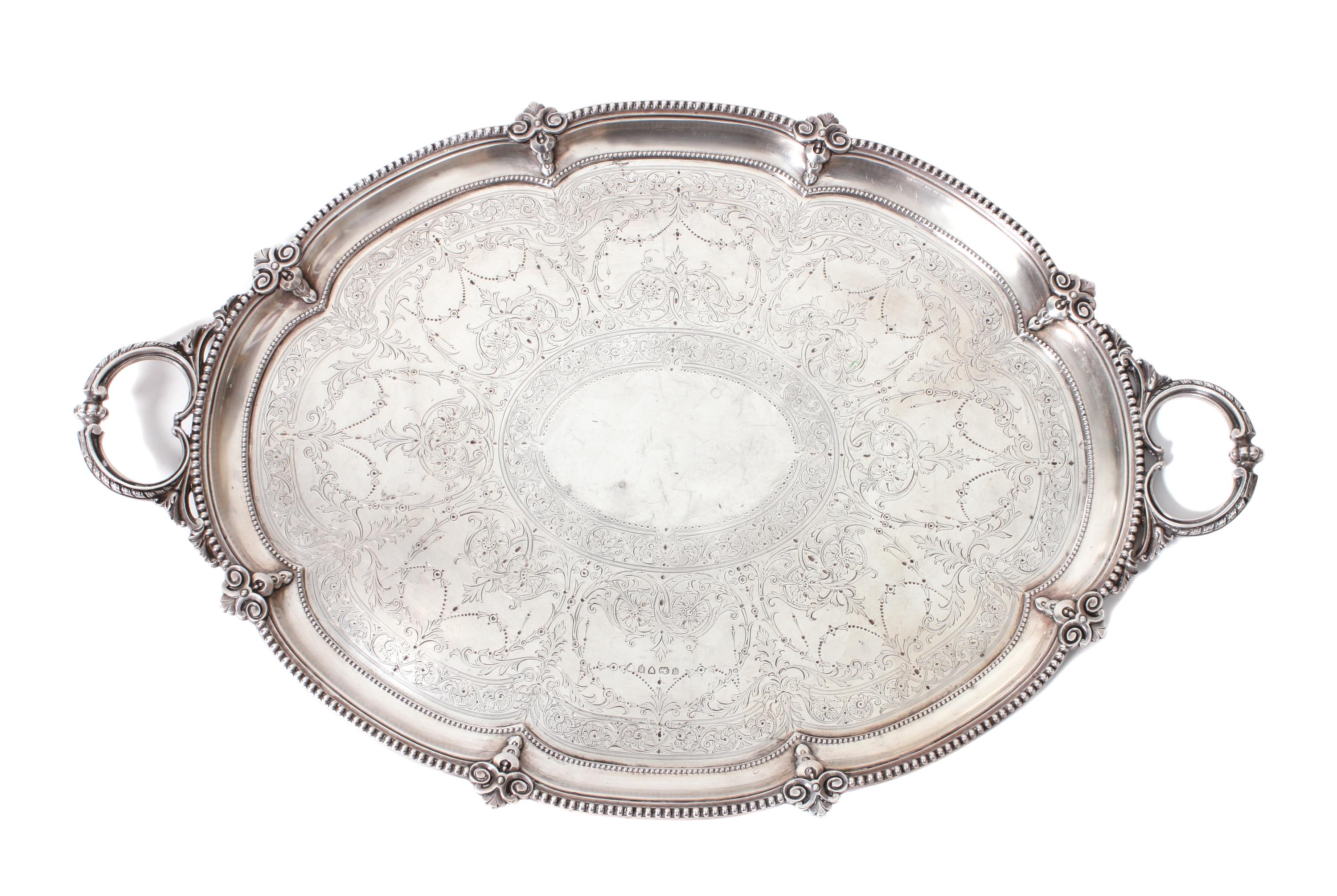 A Victorian Silver Tray, Fenton Brothers, London, 1886,
