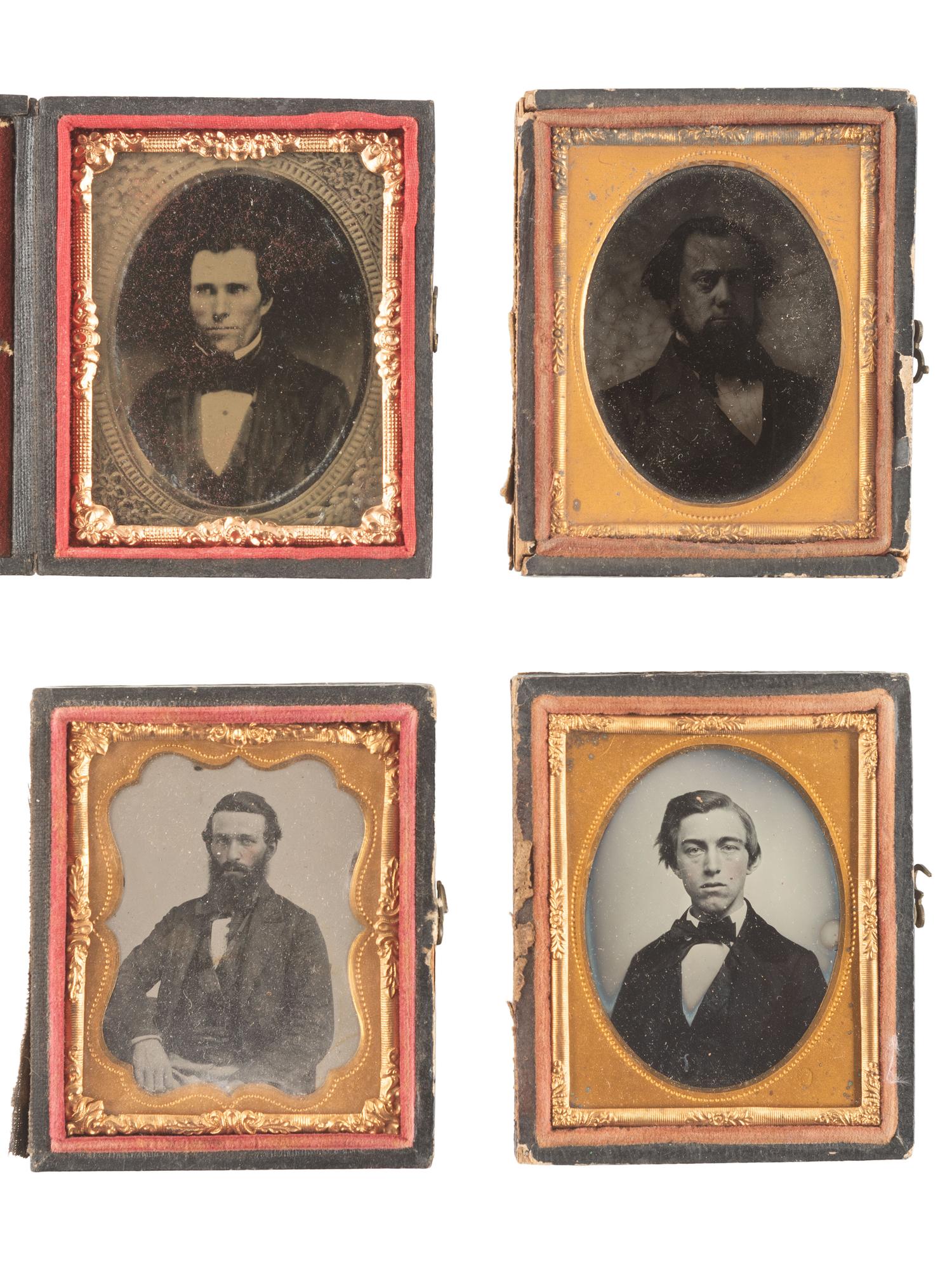 [EARLY PHOTOGRAPHY]. 40 assorted sixth and ninth plate ambrotype and tintype portraits of men, women, and children, incl. example by GUTEKUNST.