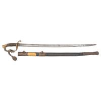 1850 Foot Officers Sword Identified to Captain Julius Ellendorf - 42nd NY and 93rd NY Infantry - WIA at Cold Harbor