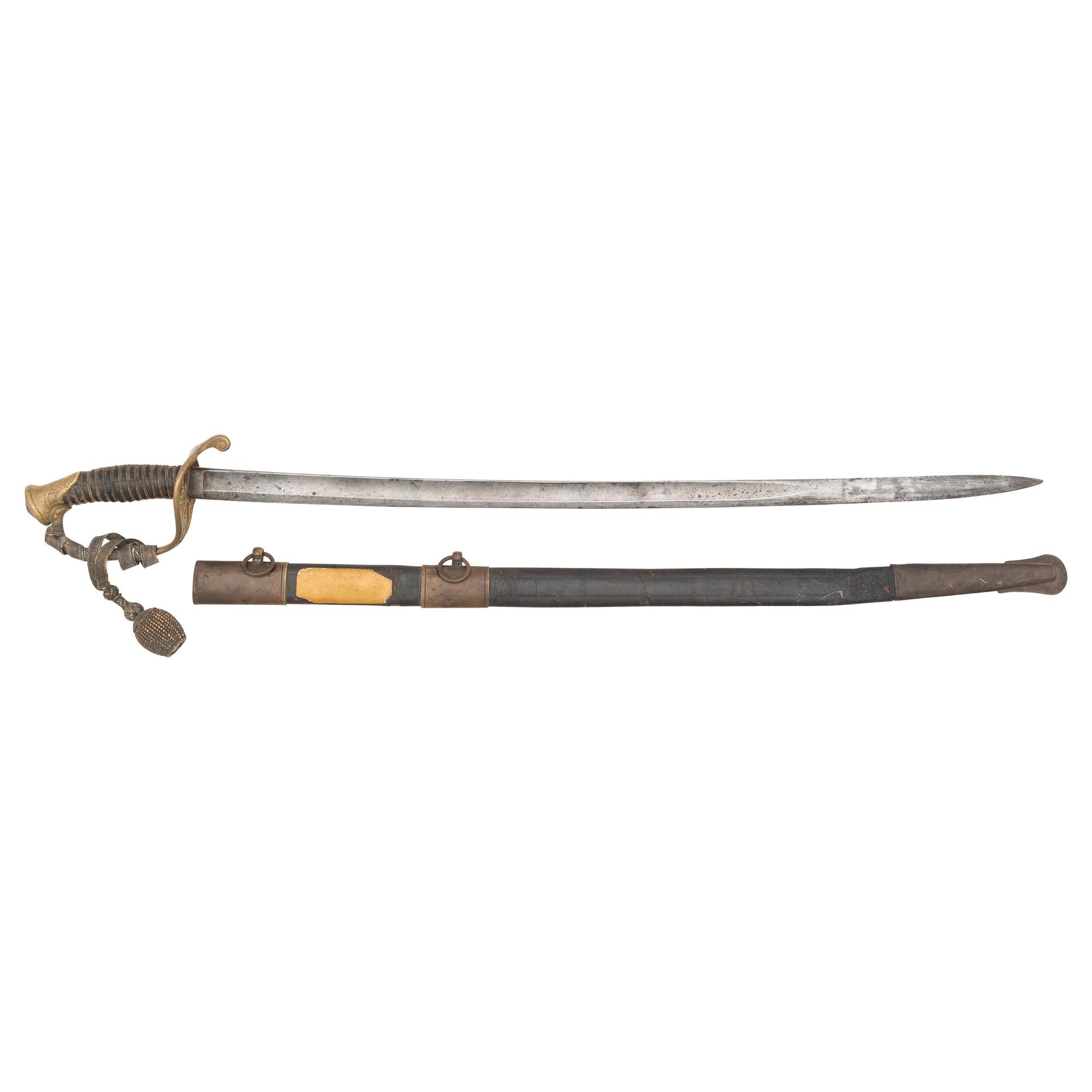 1850 Foot Officers Sword Identified to Captain Julius Ellendorf - 42nd NY and 93rd NY Infantry - WIA at Cold Harbor