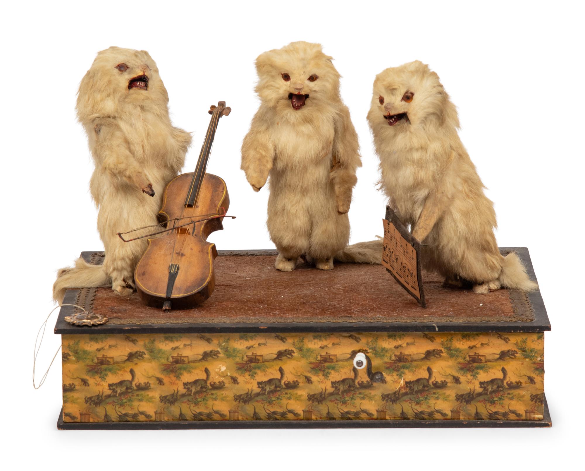A Musical Automata Tableau of Cats Playing Instruments