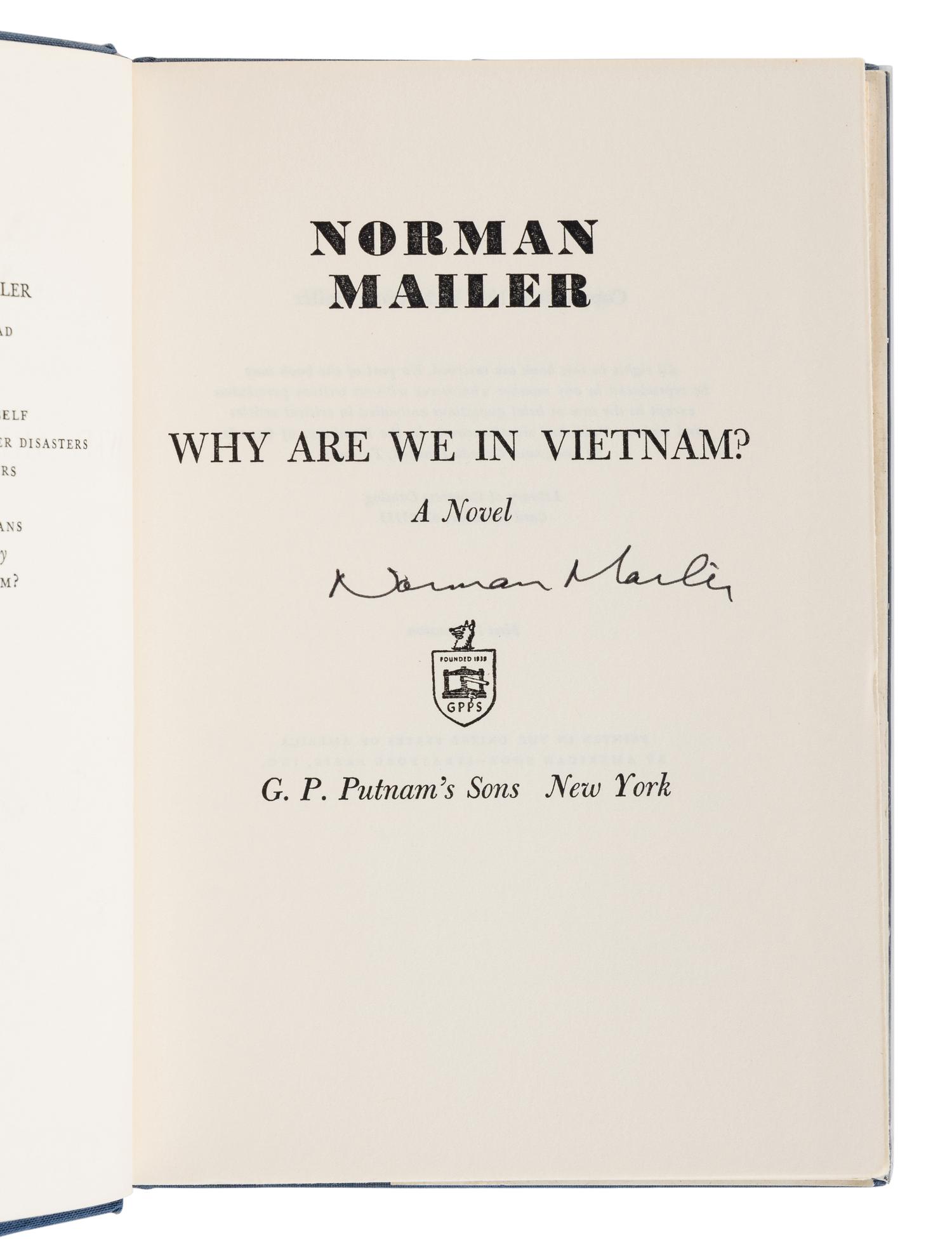 MAILER, Norman (1923-2007). A group of 14 works of fiction by Mailer, MOST FIRST EDITIONS, MANY SIGNED, comprising: