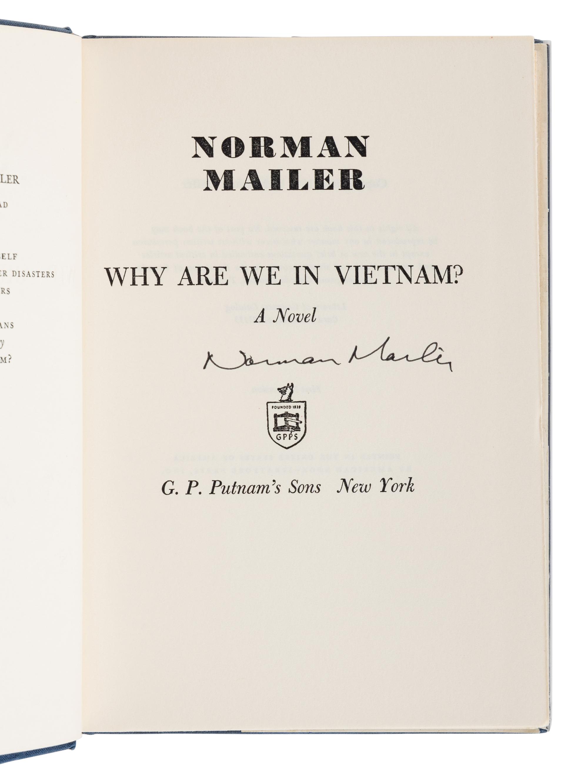 MAILER, Norman (1923-2007). A group of 14 works of fiction by Mailer, MOST FIRST EDITIONS, MANY SIGNED, comprising: