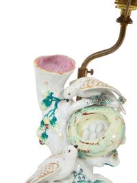 A Staffordshire Pottery Bird's Nest Spill Vase