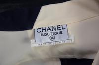 A Chanel Navy and Cream Silk Blouse,