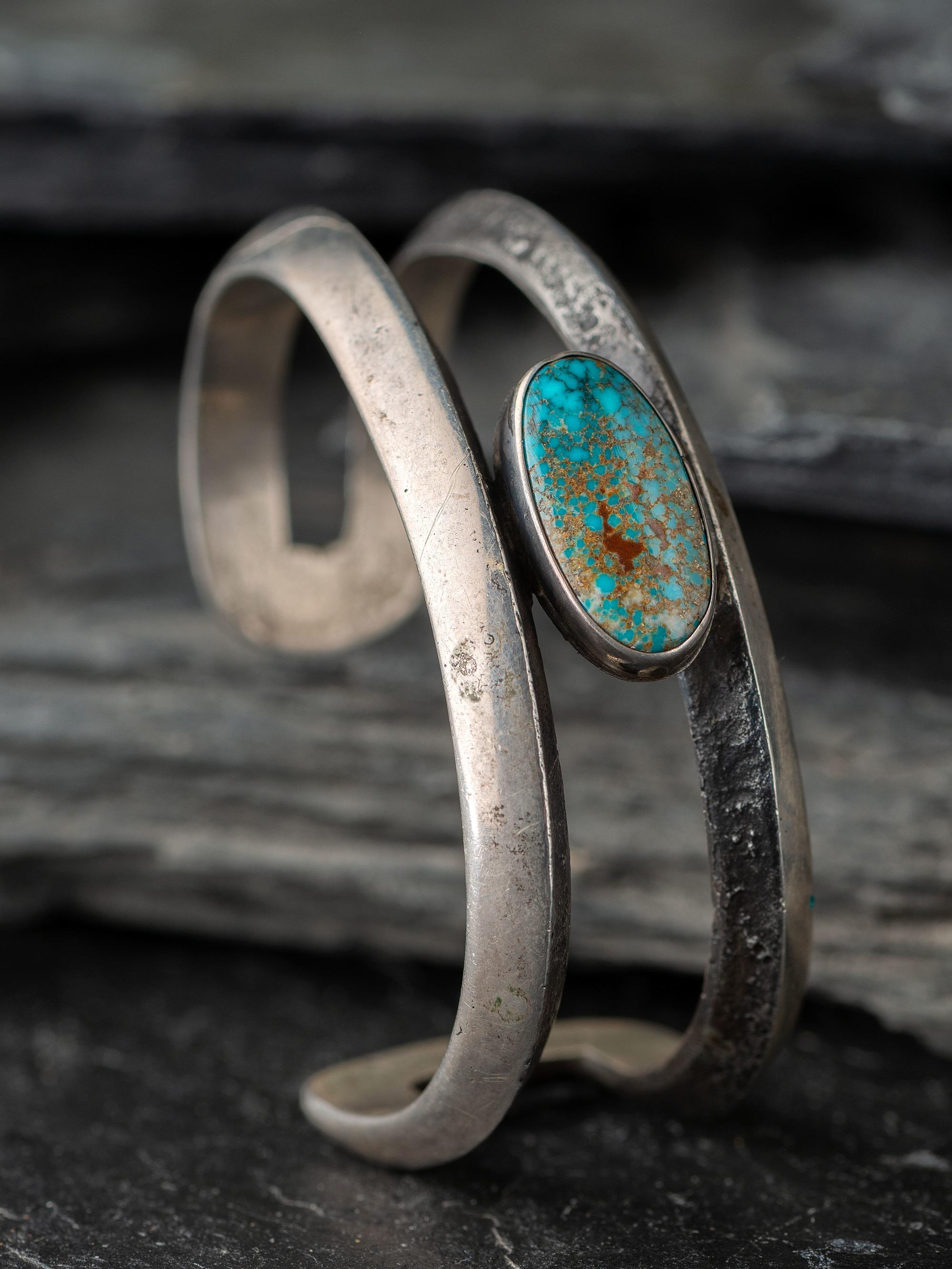 Navajo Silver and Turquoise Cuff Bracelet