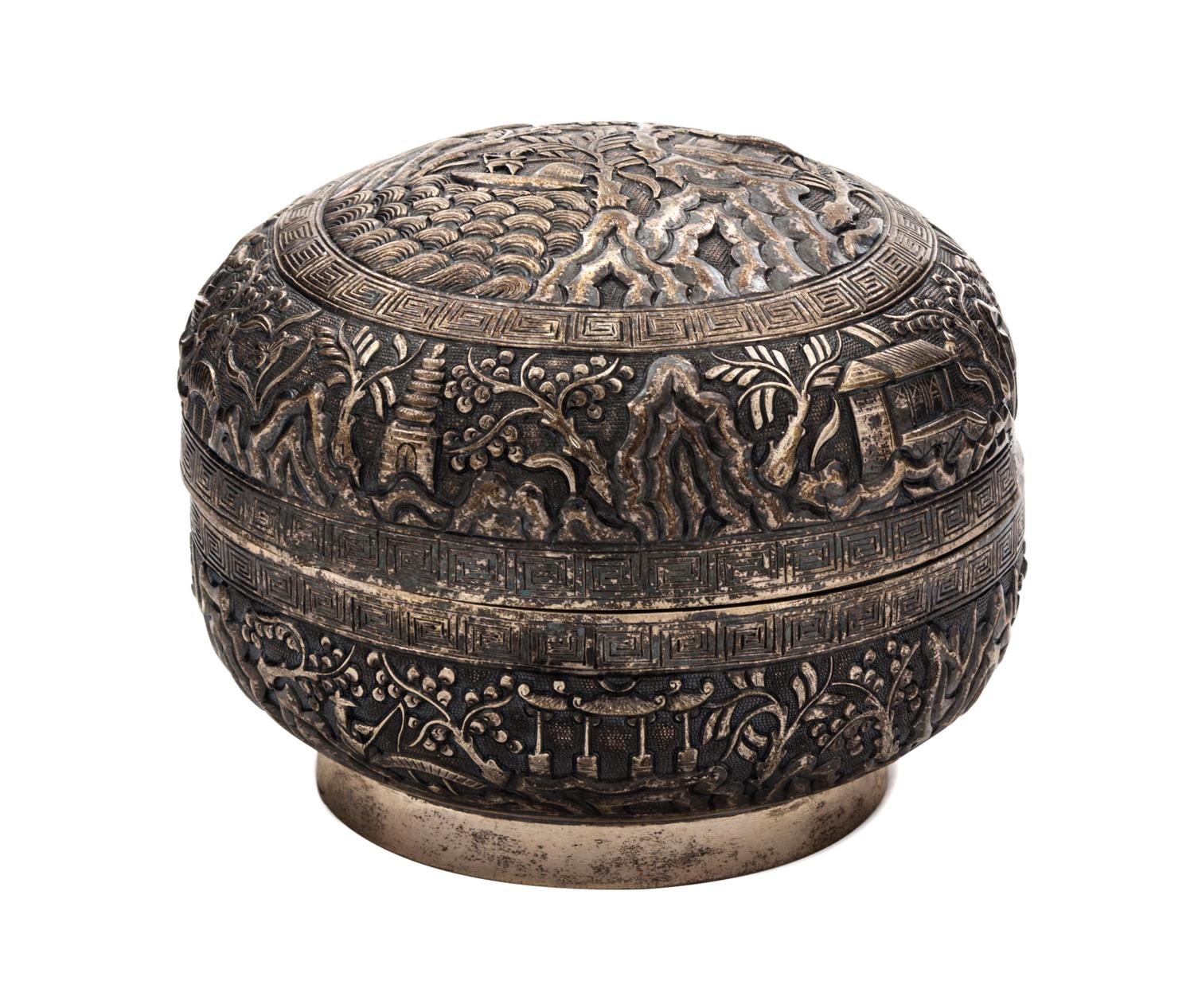 A Chinese Export Silver Covered Box