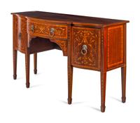 An Edwardian Mahogany, Satinwood and Marquetry Sideboard