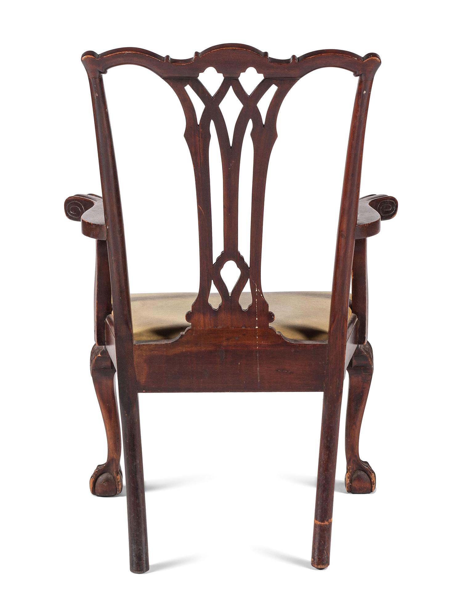 A Chippendale Style Shell Carved Mahogany Armchair