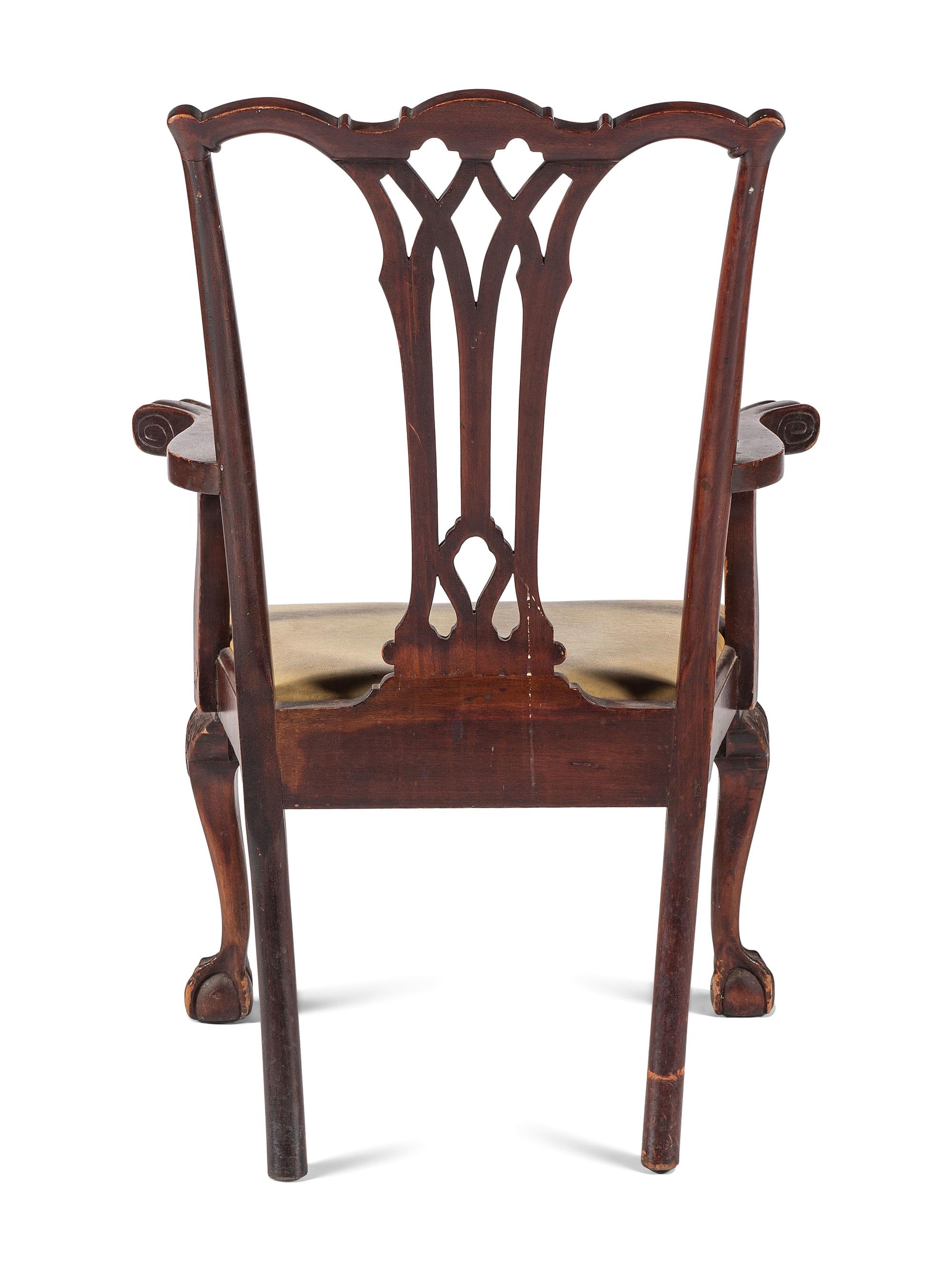 A Chippendale Style Shell Carved Mahogany Armchair