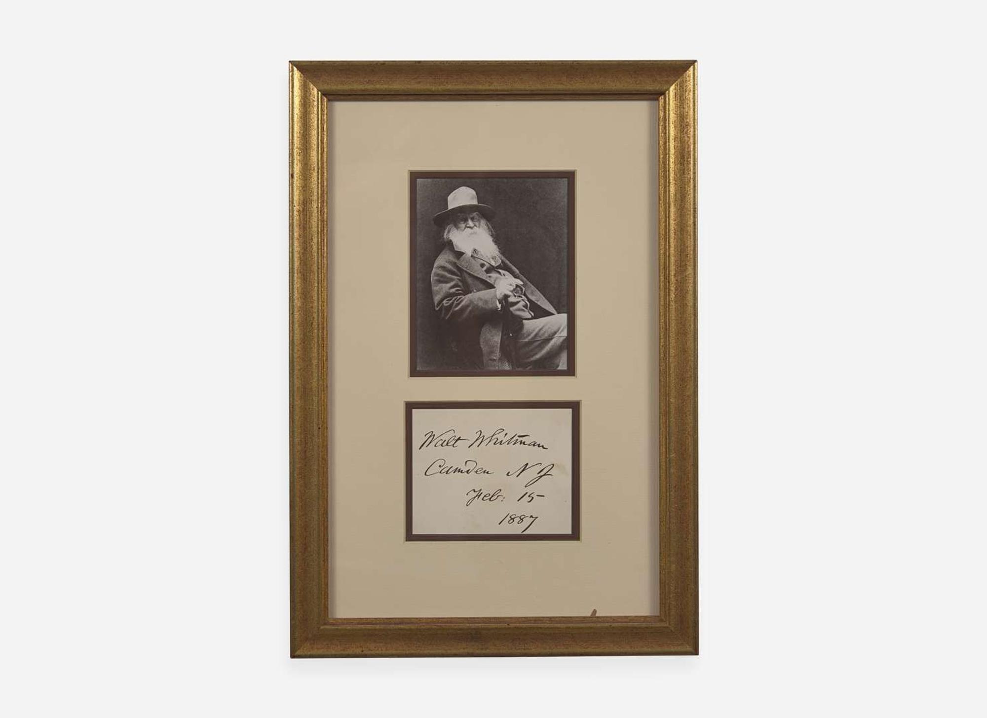 [Literature] Whitman, Walt: Signed Card