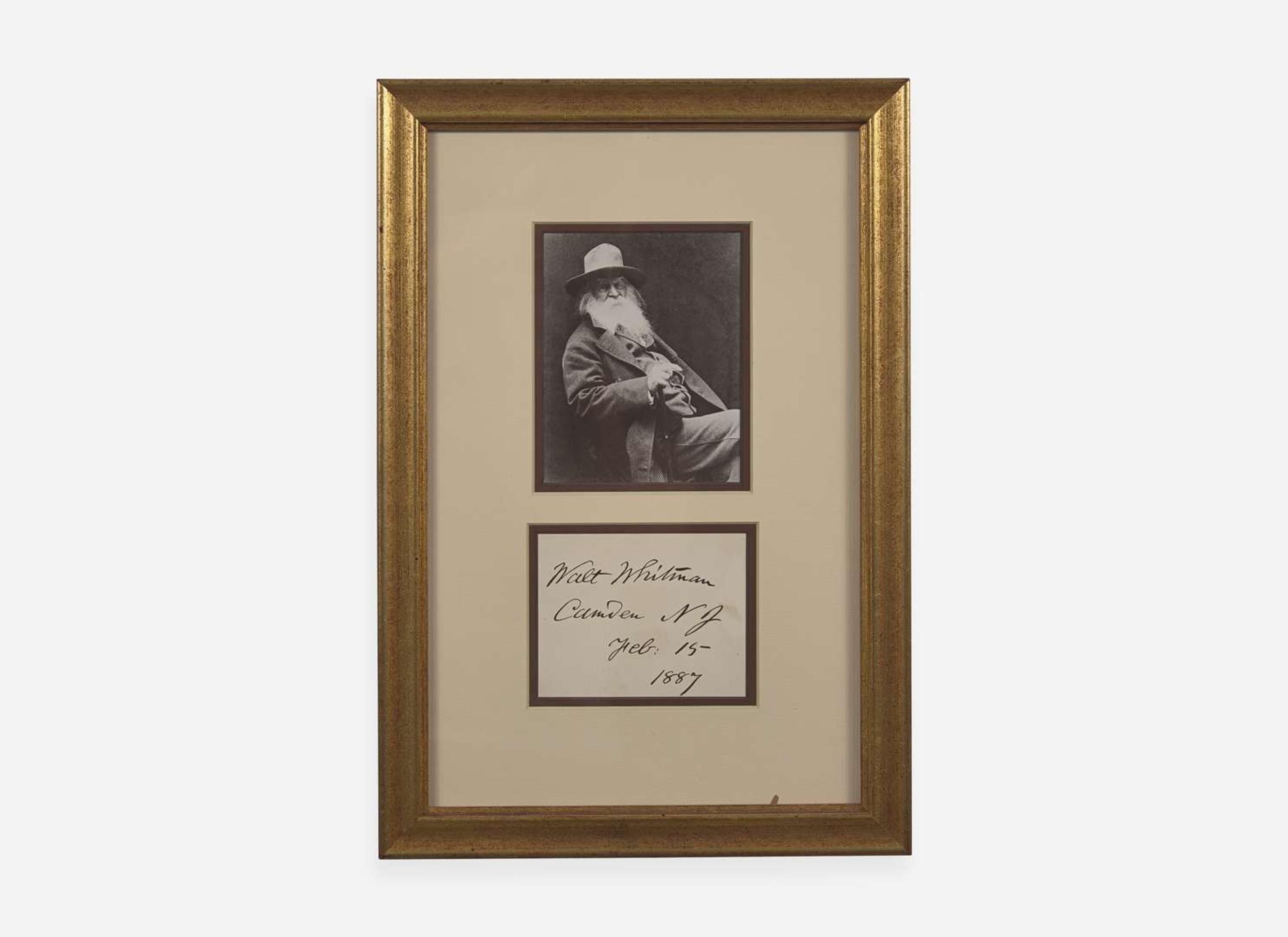 [Literature] Whitman, Walt: Signed Card