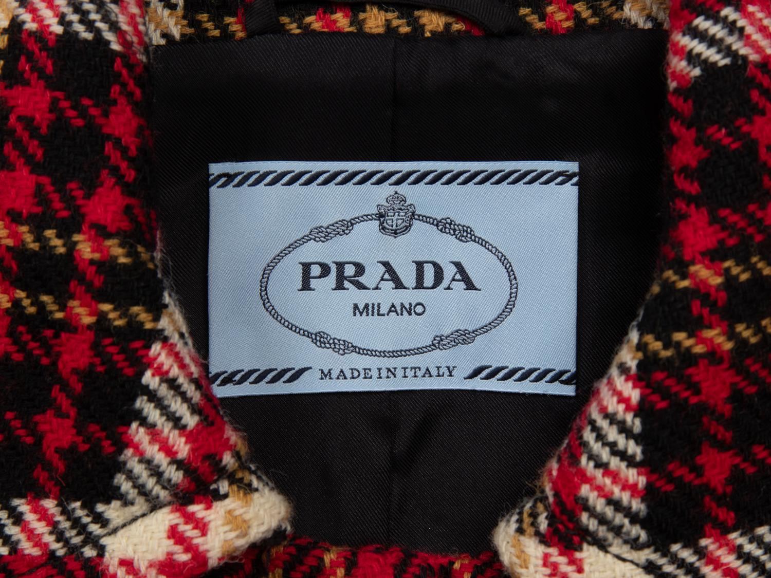 PRADA, PLAID TWEED CROP JACKET