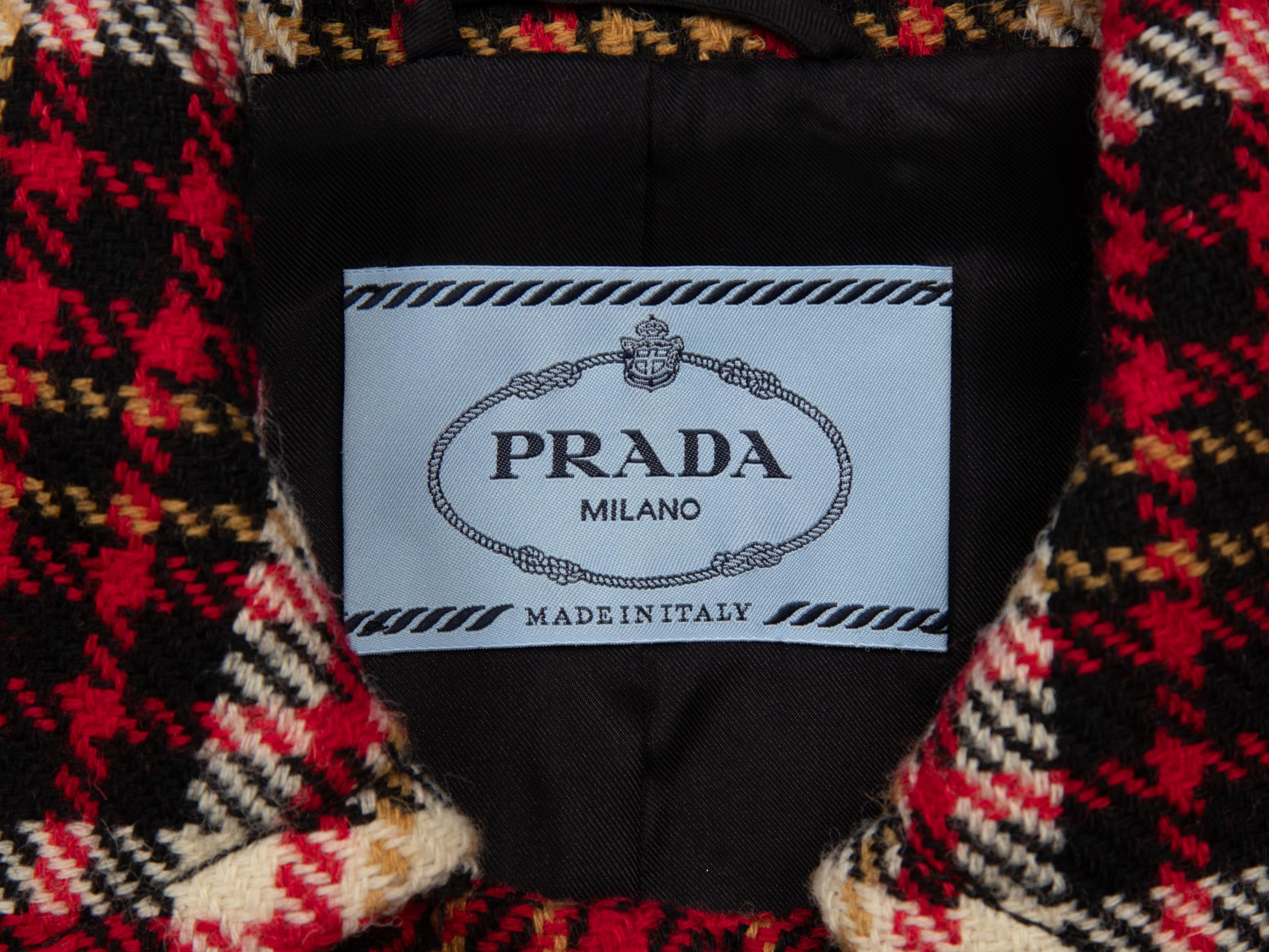 PRADA, PLAID TWEED CROP JACKET