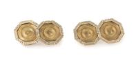 A Pair of Platinum Topped 10 Karat Yellow Gold Cufflinks, 2.70 dwts.