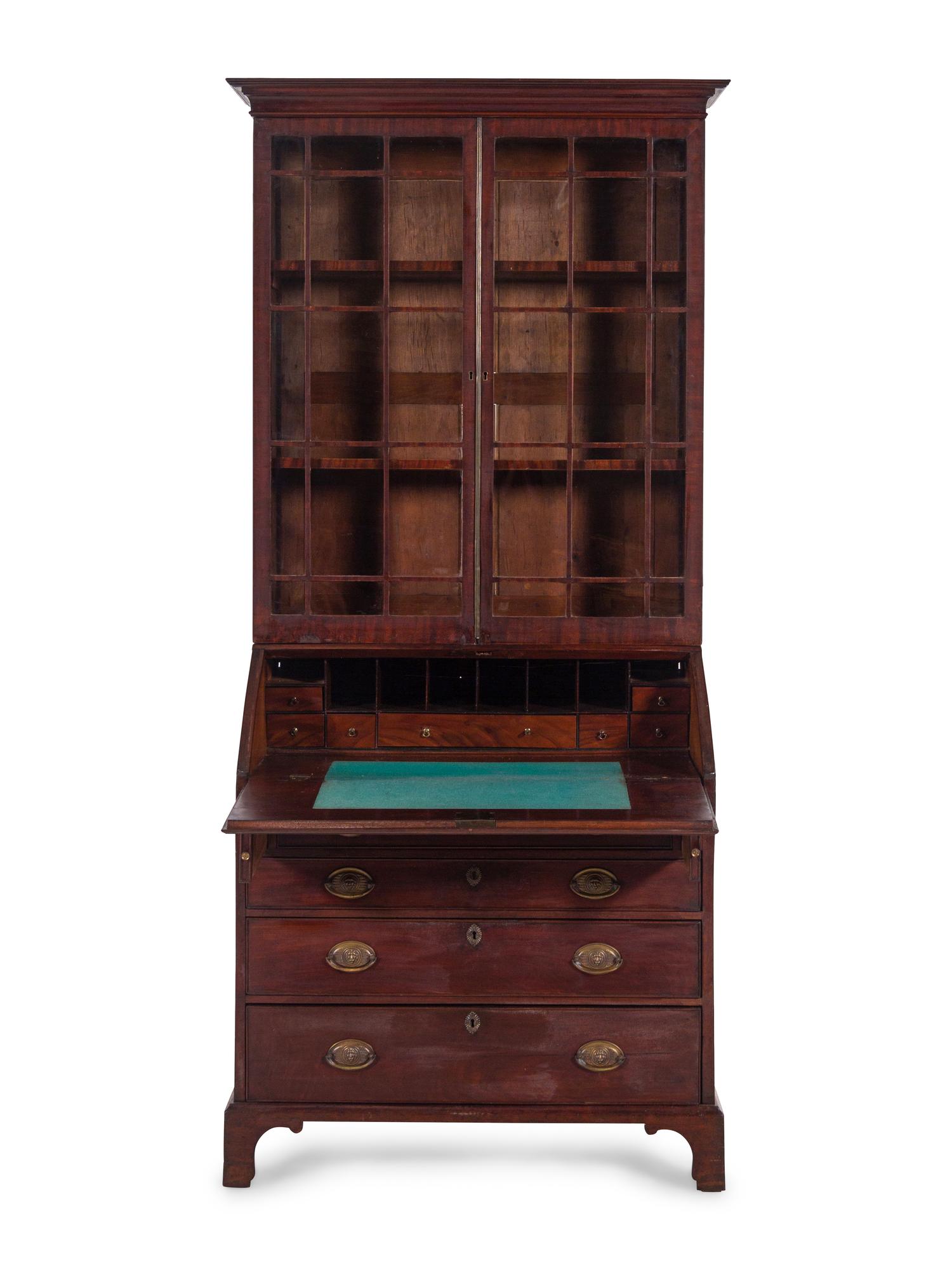 A George III Style Mahogany Secretary Bookcase