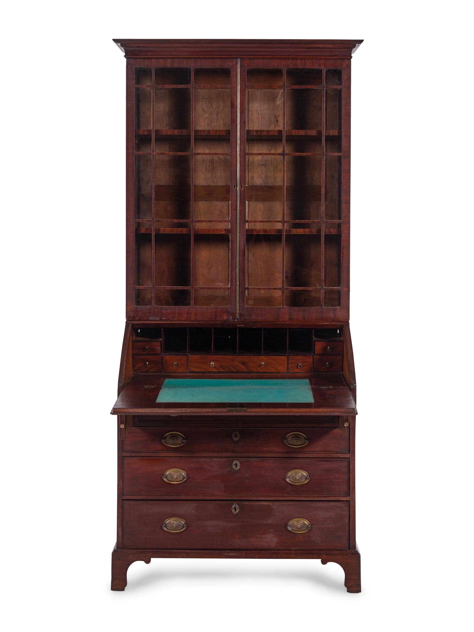 A George III Style Mahogany Secretary Bookcase
