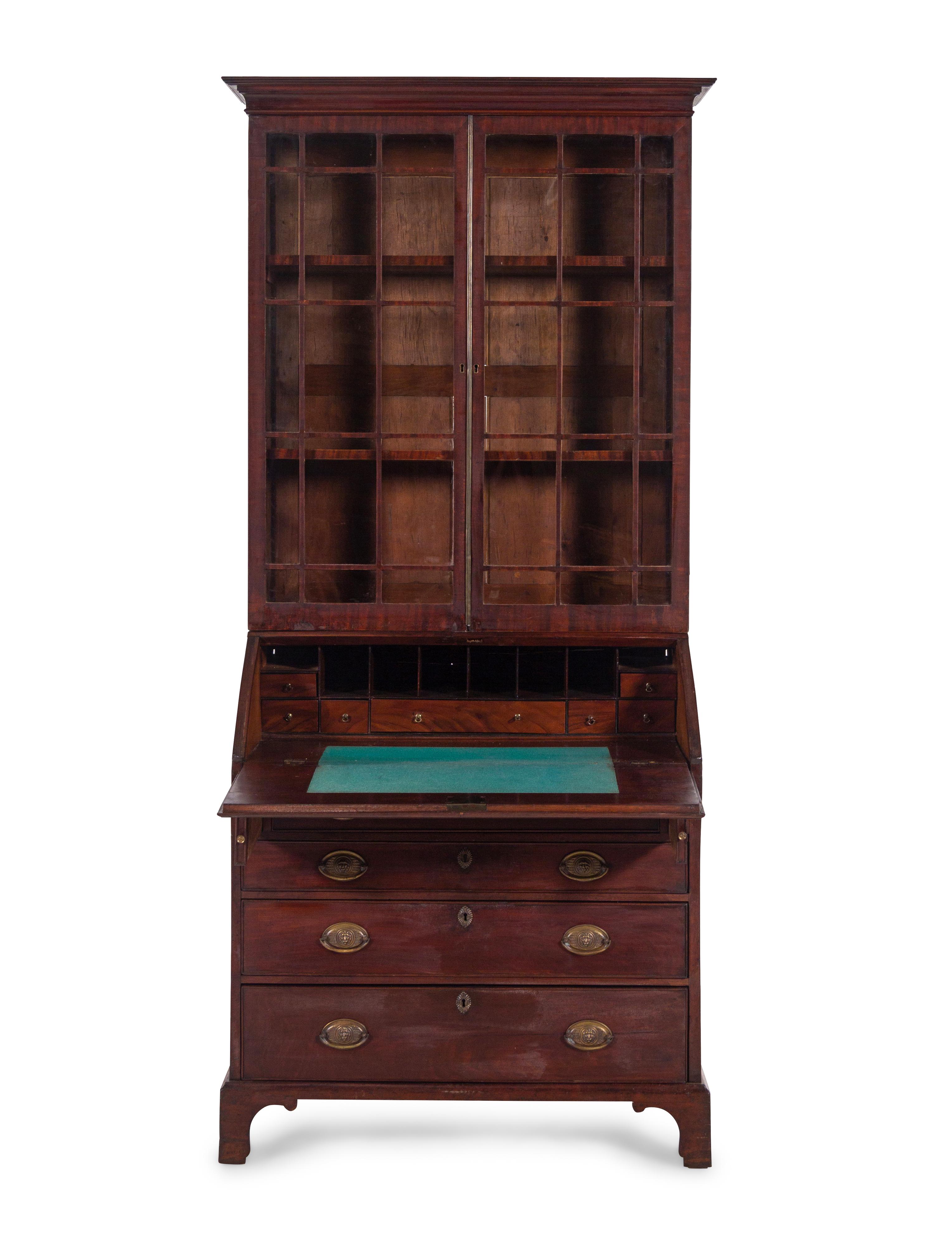 A George III Style Mahogany Secretary Bookcase