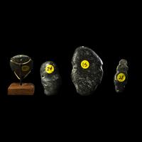 Four Mezcala Greenstone Masks and Figures