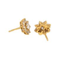 DIAMOND AND YELLOW GOLD CLUSTER EARRINGS