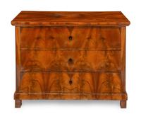 A Biedermeier Figured Walnut Commode