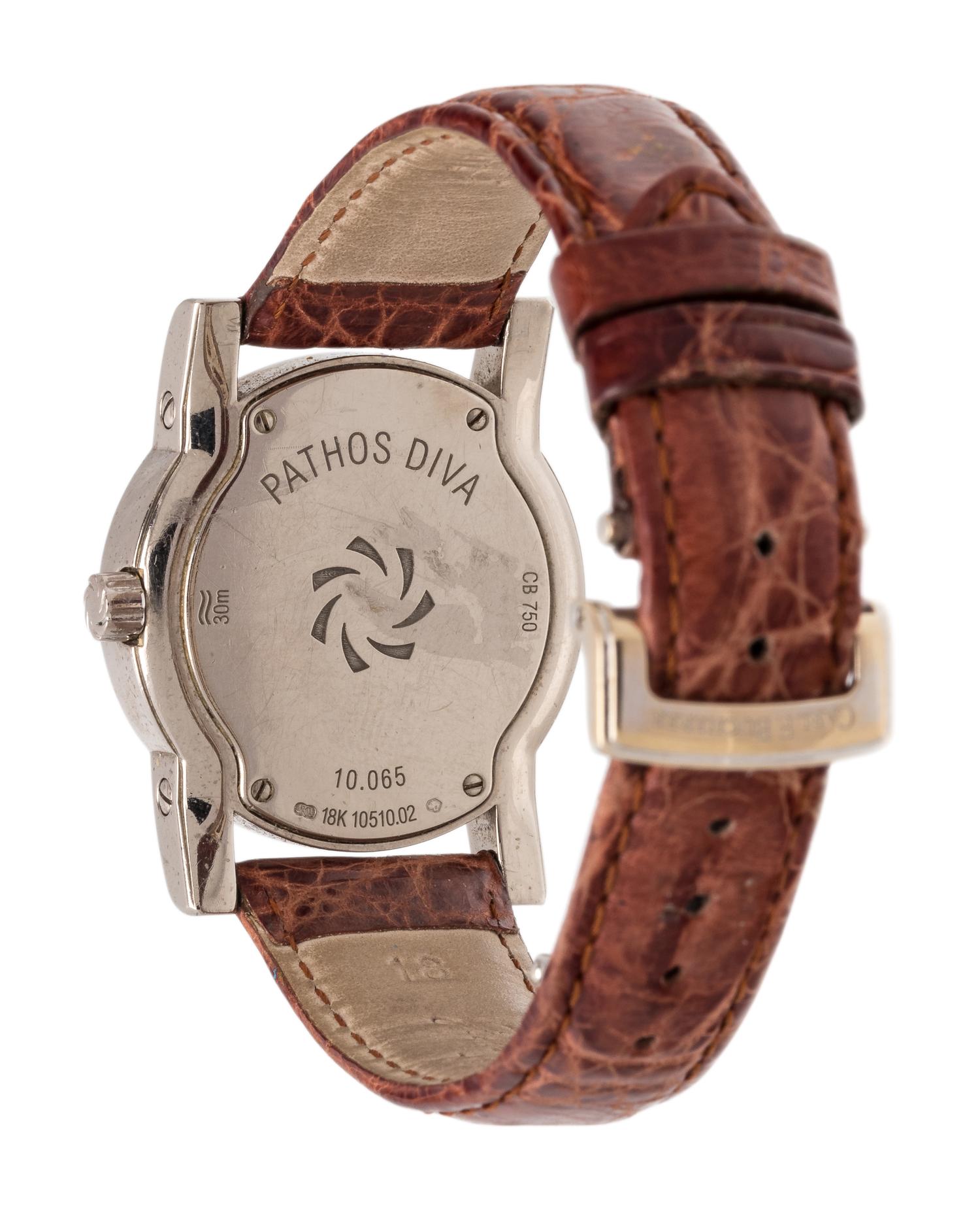 CARL BUCHERER, 18K WHITE GOLD AND DIAMOND 'PATHOS DIVA' WRISTWATCH