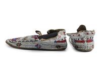 Northern Plains Beaded Hide Moccasins