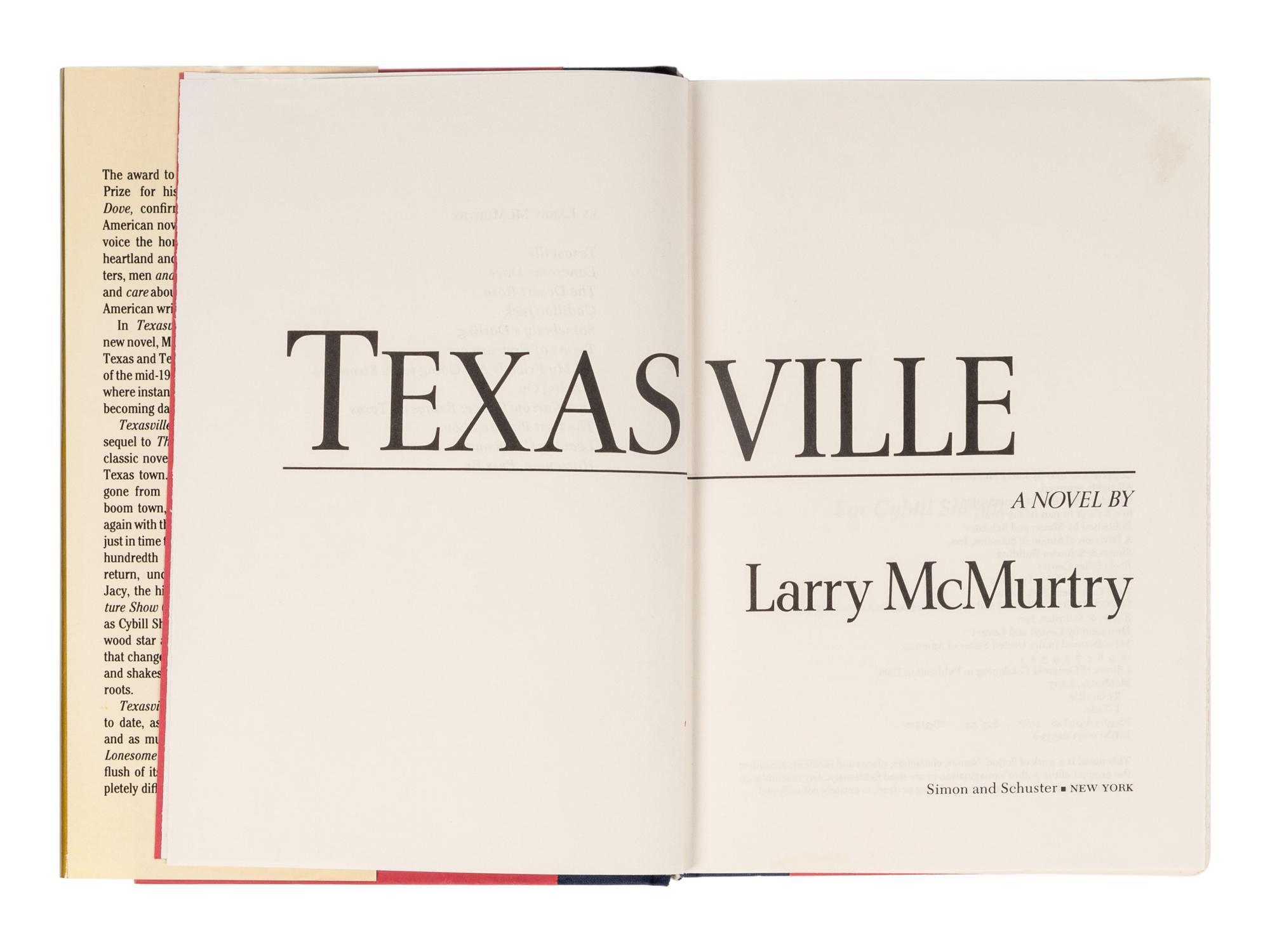 McMURTRY, Larry (1936-2021). A group of 16 works by McMurtry, ALL FIRST EDITIONS, comprising: