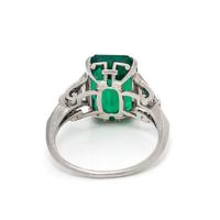ART DECO, COLOMBIAN EMERALD AND DIAMOND RING