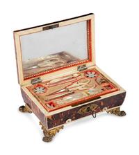 A Palais Royal Tortoise Shell Musical Sewing Necessaire