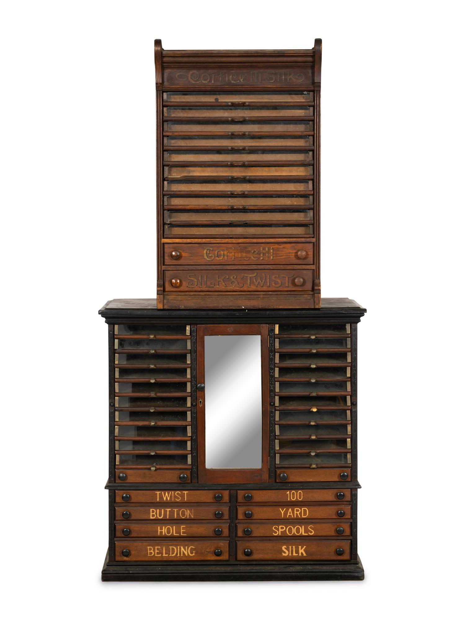 Two Victorian Spool Cabinets