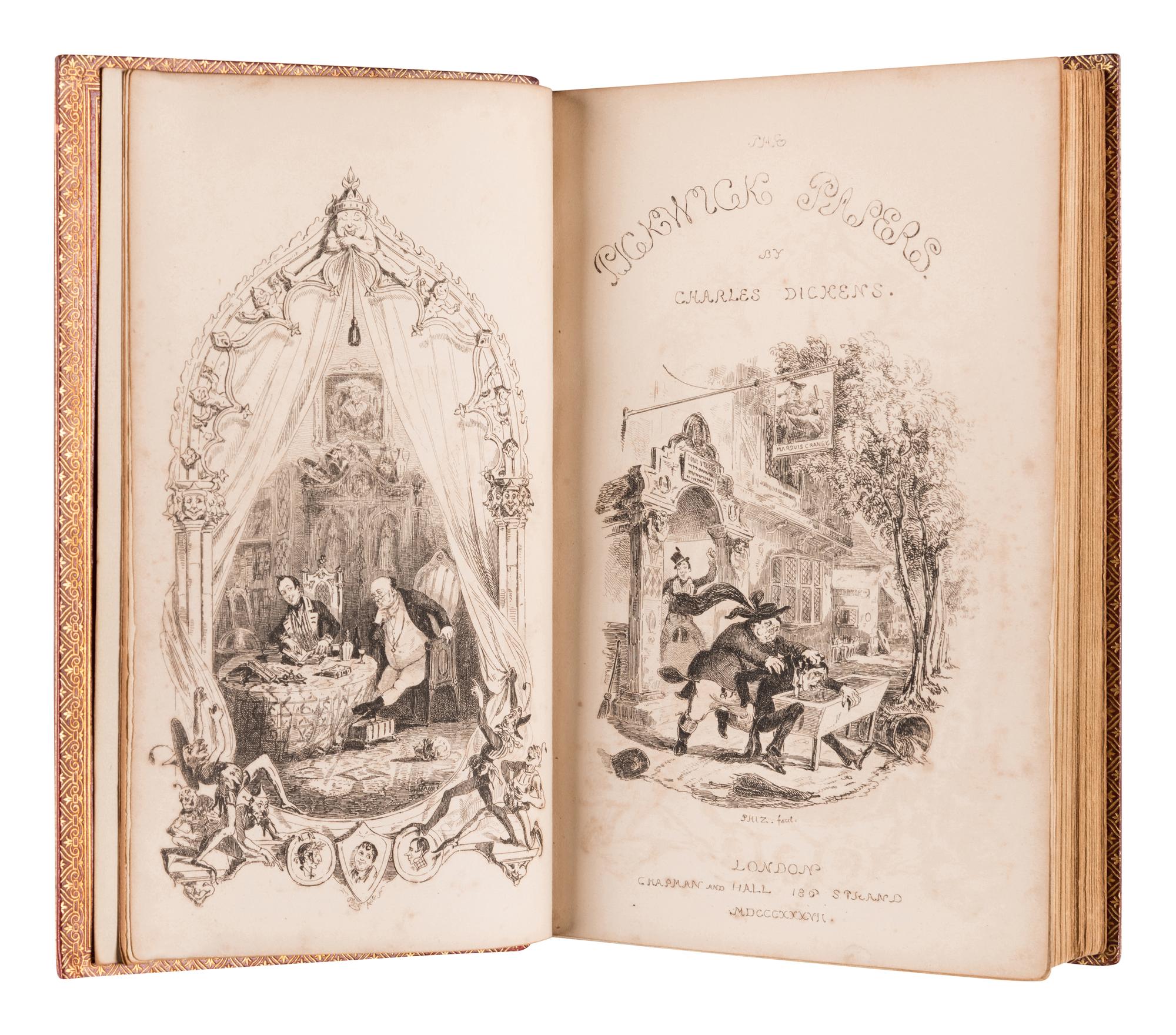 DICKENS, Charles (1812-1870). The Posthumous Papers of the Pickwick Club . London: Chapman and Hall, 1837.