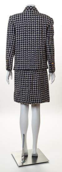 A Chanel Navy and White Boucle Skirt Ensemble, Skirt size 38.