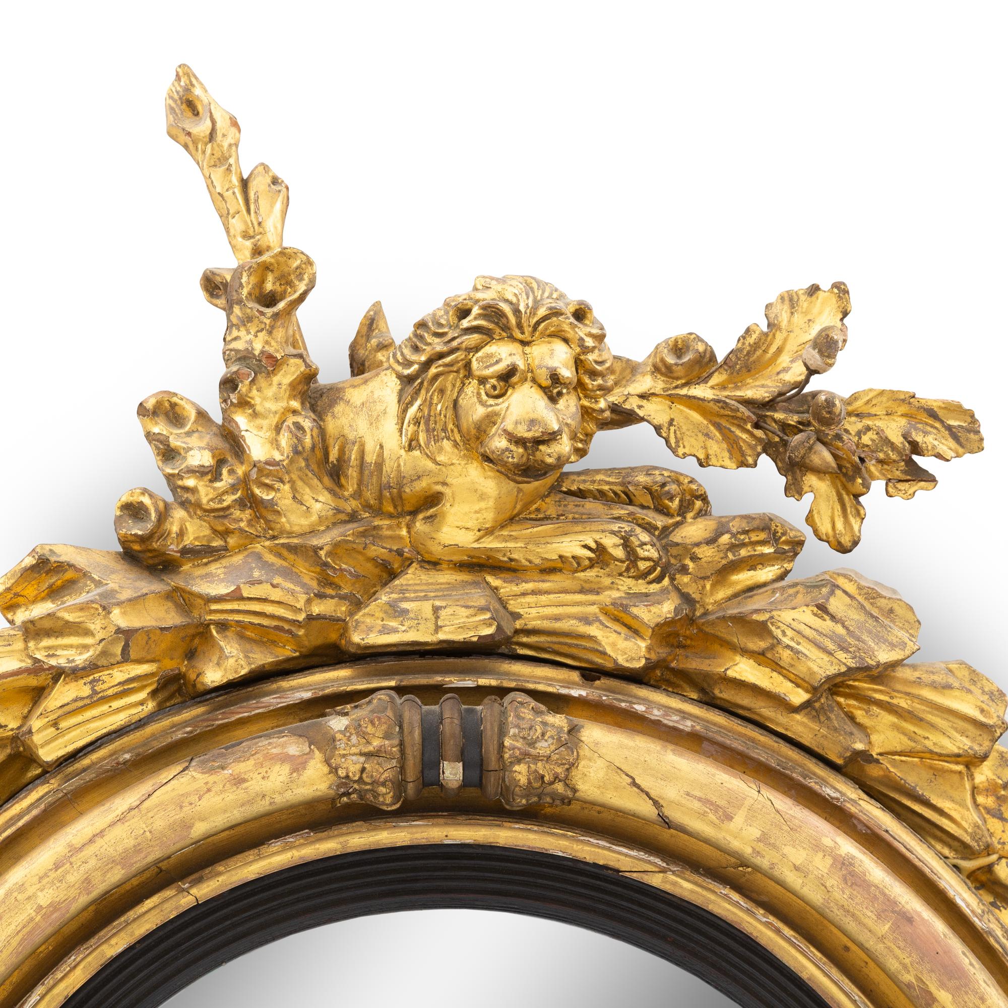 A Regency Giltwood Convex Mirror
